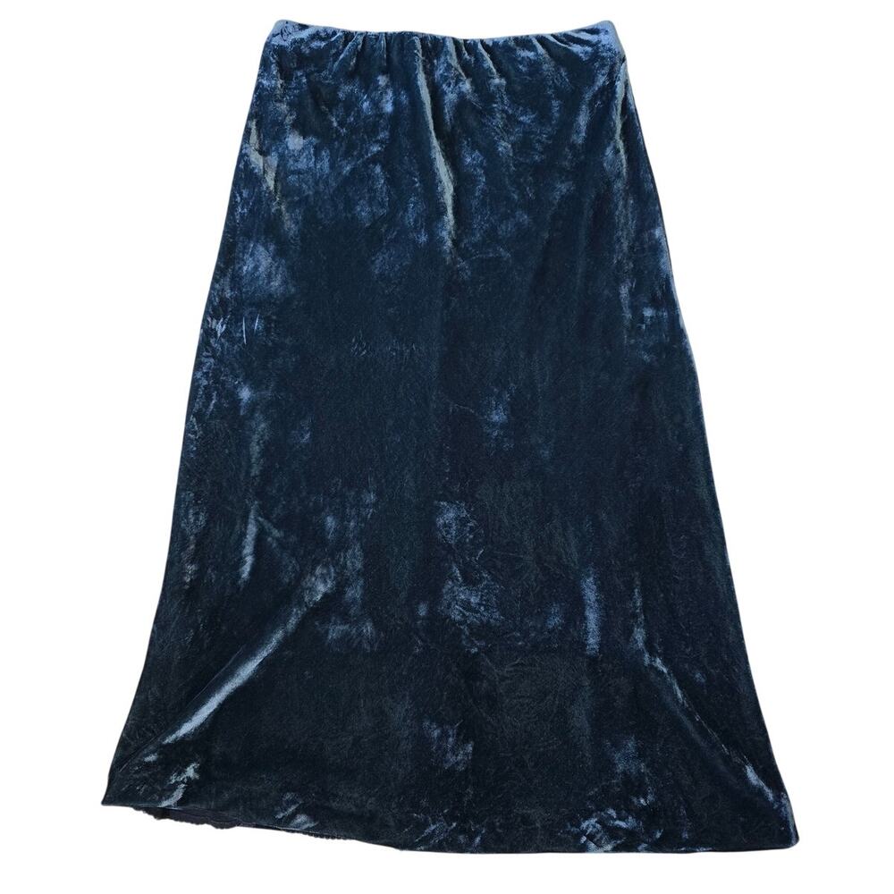 Anthropologie Maeve Velvet Midi Skirt Green Elastic Waist Size M - Picture 2 of 4
